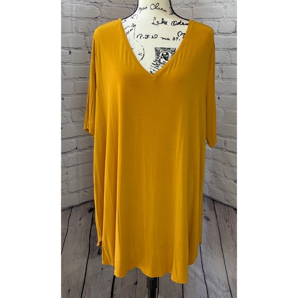 Old Navy Women’s Luxe Gold V-Neck Tunic Tee (Size 3X+) - Picture 1 of 8